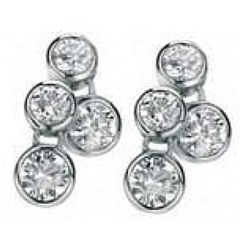 Ladies Sterling Silver And Crystal Earrings