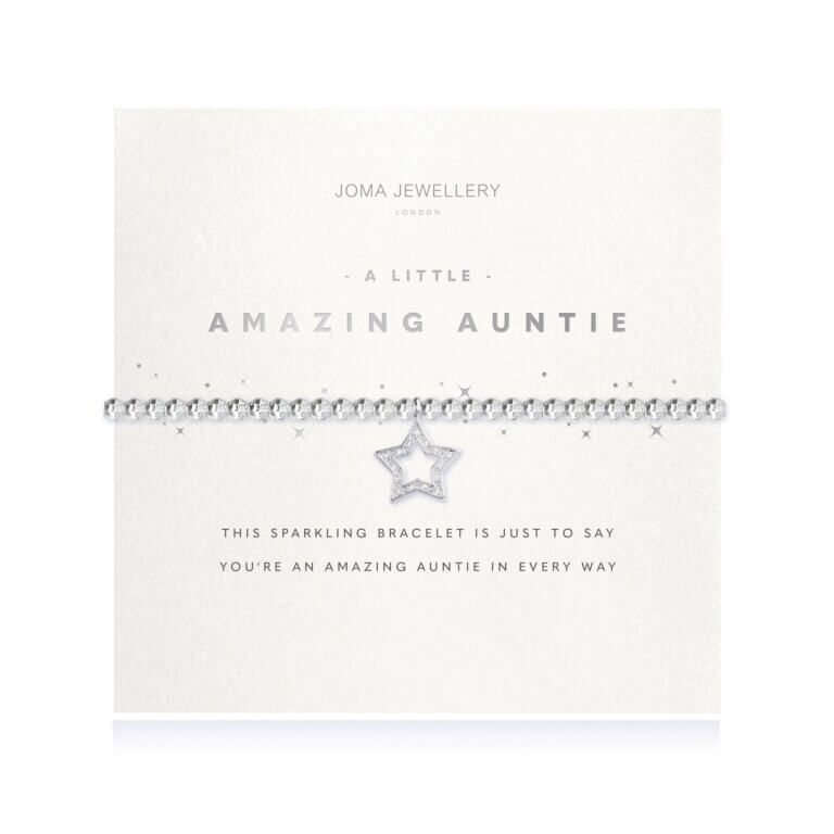 Faceted A Little | Amazing Auntie | Silver | Bracelet | 17.5cm Stretch