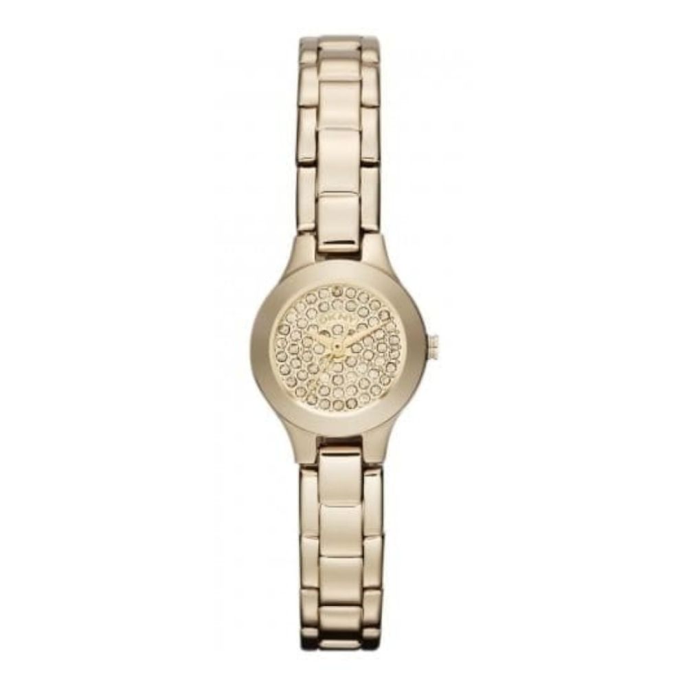 Ladies PVD Gold Plated Steel Crystallised Watch