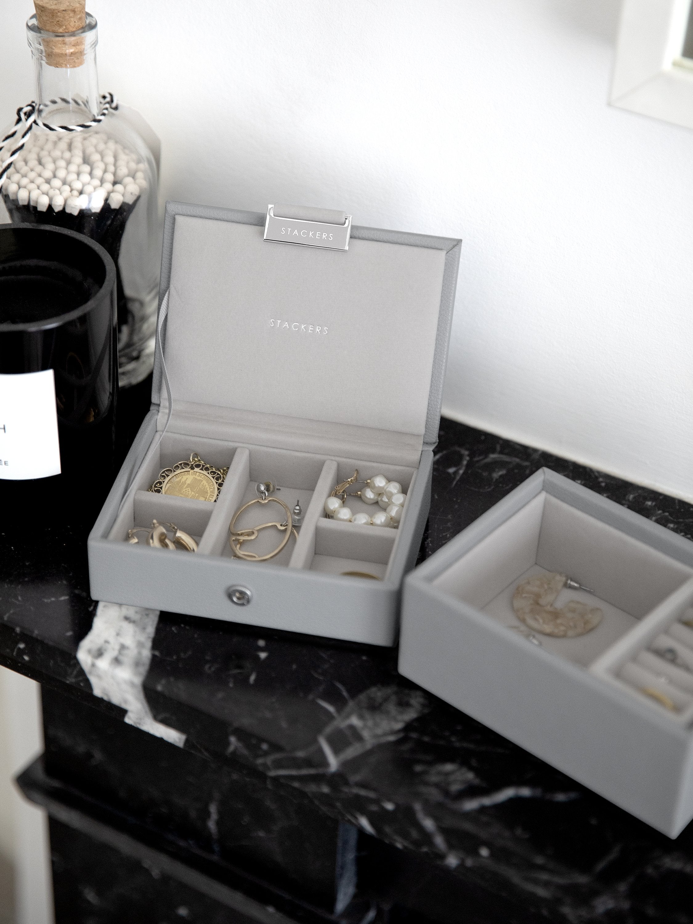 Pebble Grey Set of 2 Micro Stackers