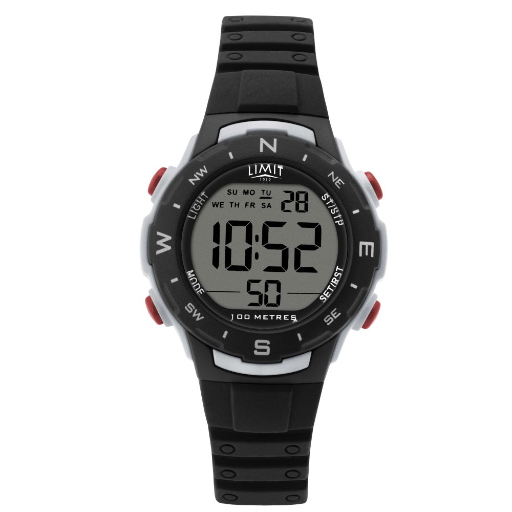 Kids Black Plastic Digital Multifunctional Watch