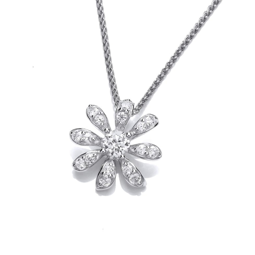 Silver Reflex CZ Daisy Pendant