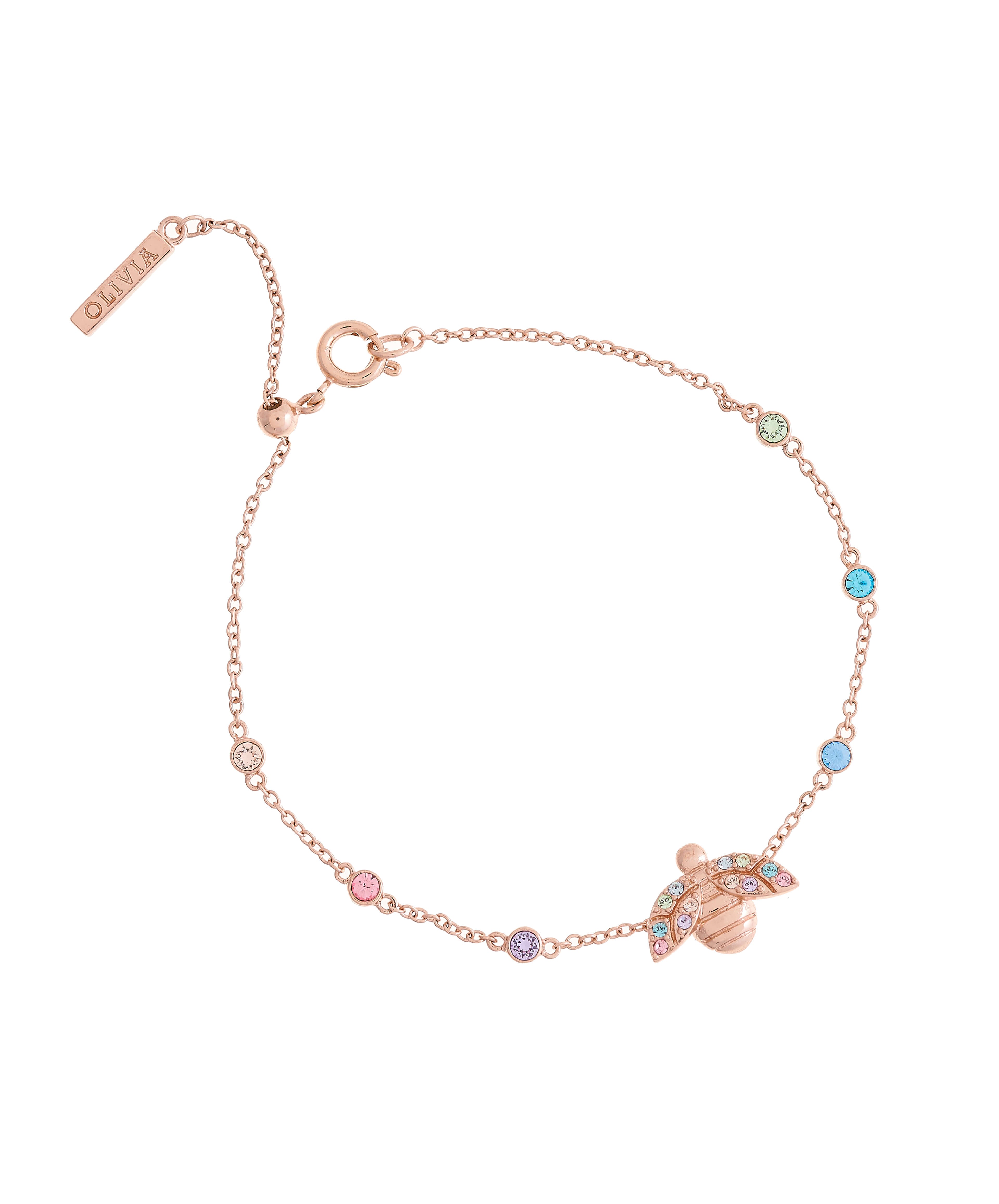 Rainbow Bee 18K Rose Gold Plating Chain Bracelets