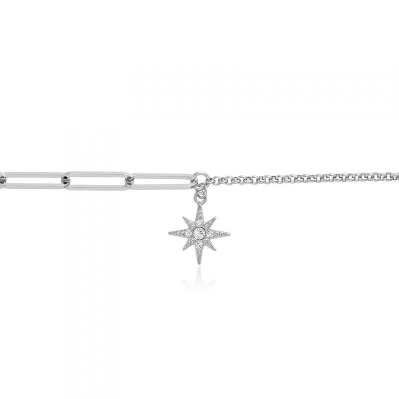 Celestial Silver North Star Mismatch Bracelet