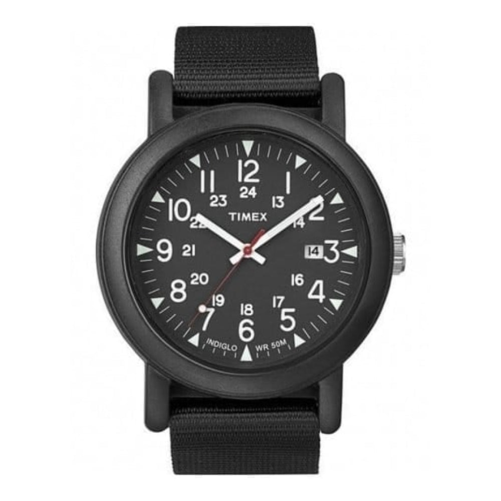 Gents Camper Black Fabric Strap Watch