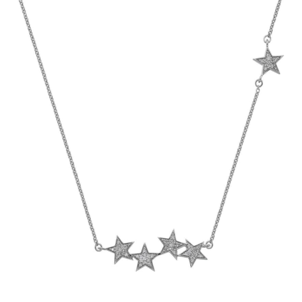 Glint Statement Necklace - White Gold