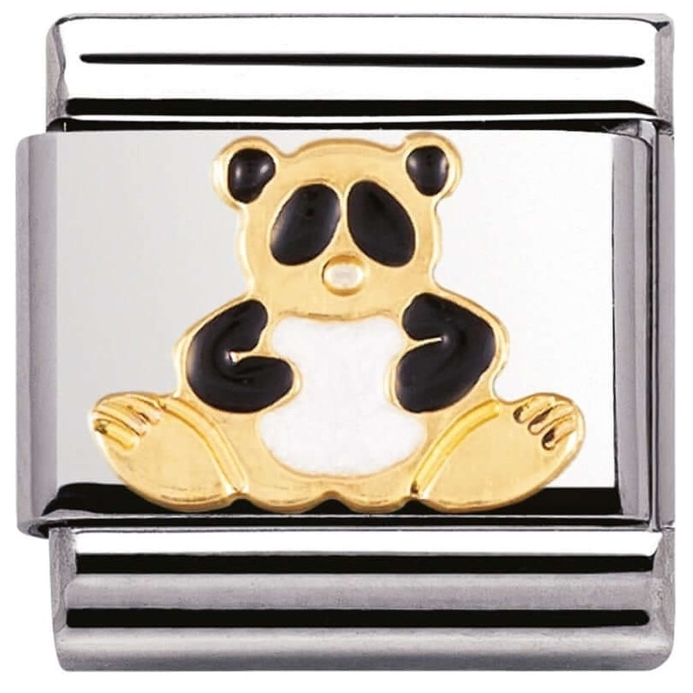 Classic Gold and Enamel Panda Link