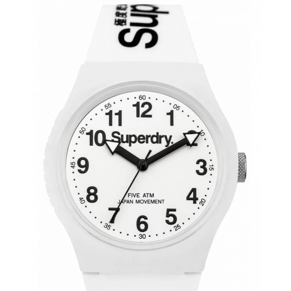 Urban' White Silicone Strap Watch With White Dial