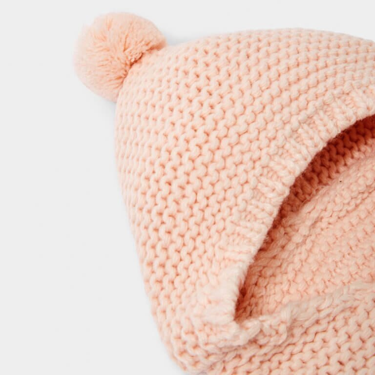 Baby Knitted Poncho | Pink | 25cm X 32cm X 2cm