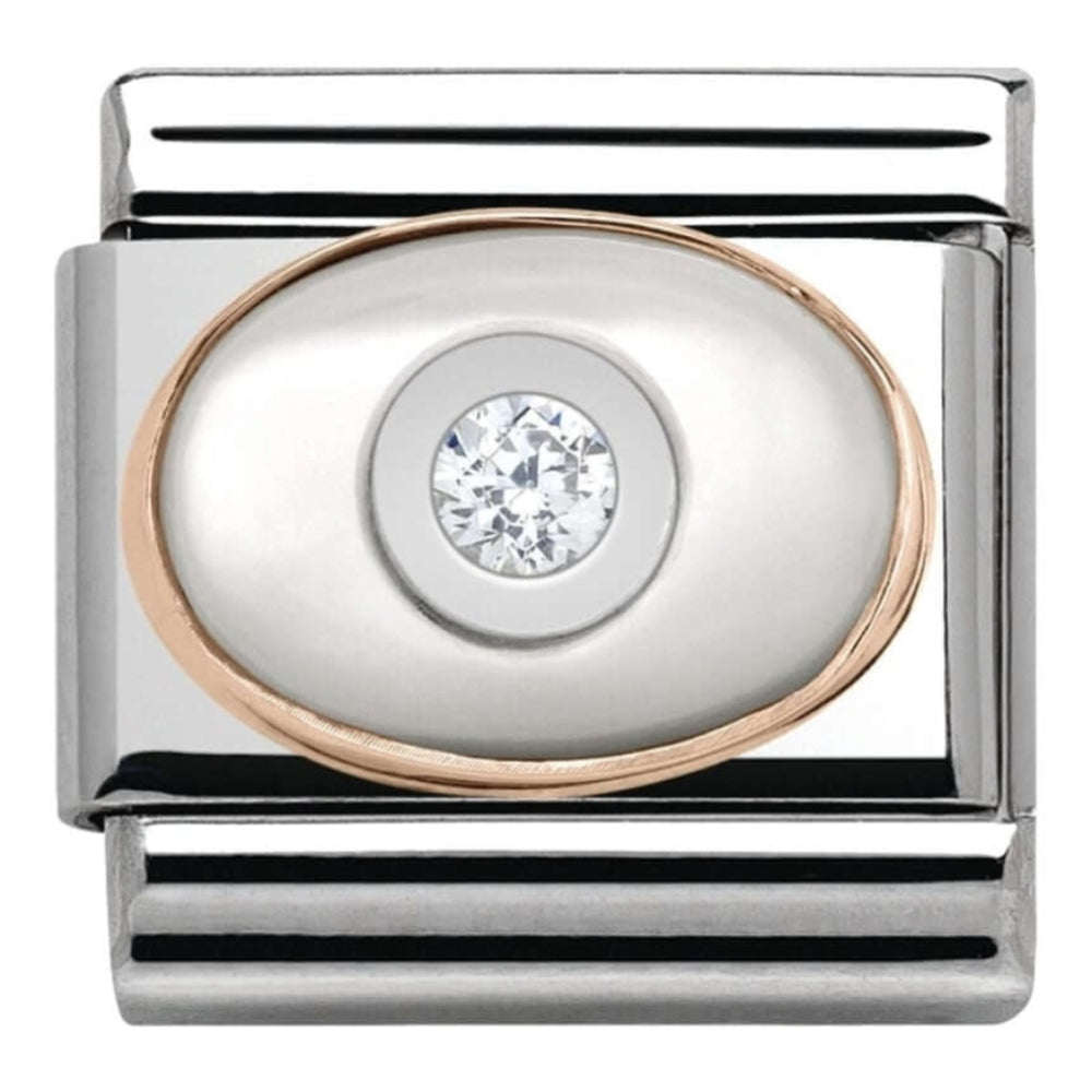 Classic Rose Gold Set Mother of Pearl CZ Link