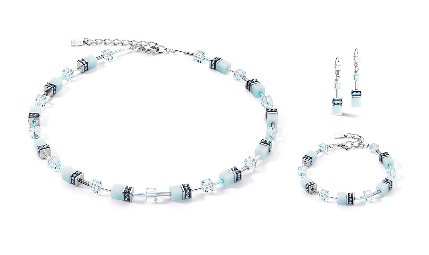 GeoCUBE Iconic Mono Silver Light Aqua Bracelet
