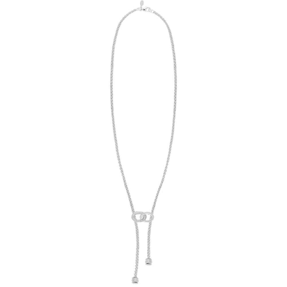 Halo Silver Link Lariat Necklace