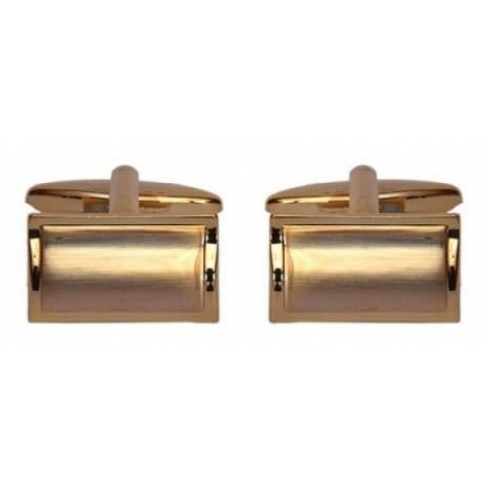 Rectangle Curved Gold Plated Cufflinks