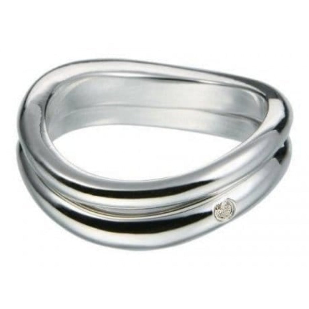 Ladies Sleek Silver Go With The Flow Ring