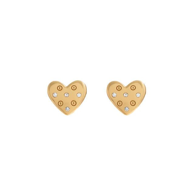 Classic Heart Gold Studs