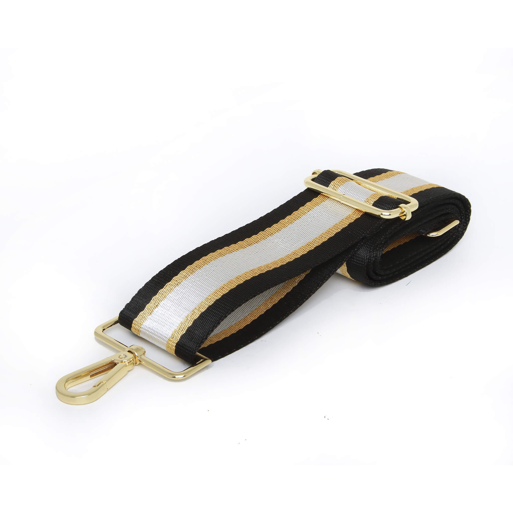Black & Gold Stripe Cross Body Strap