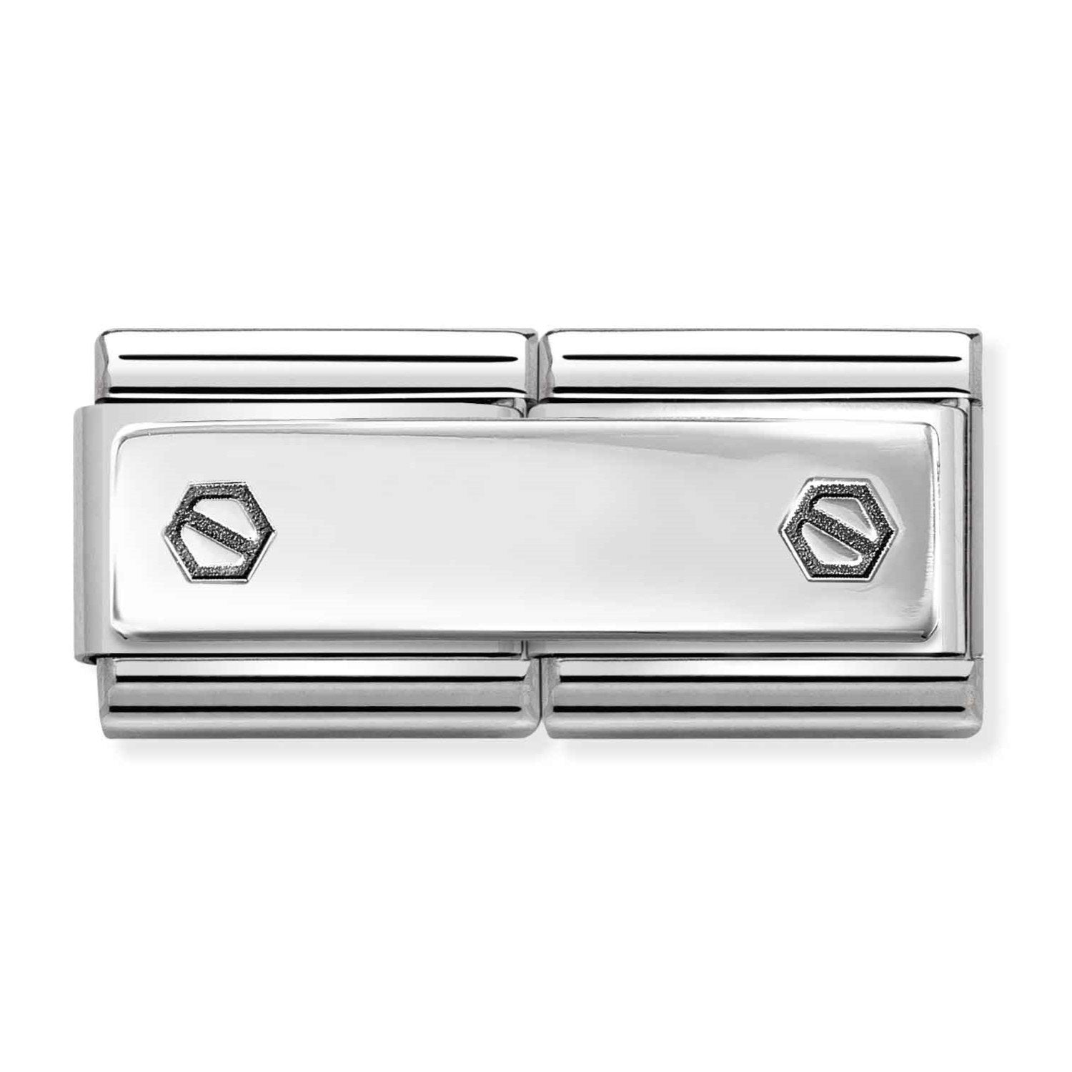 Composable Classic Double Link With Double Hex Screws in 925 Silver