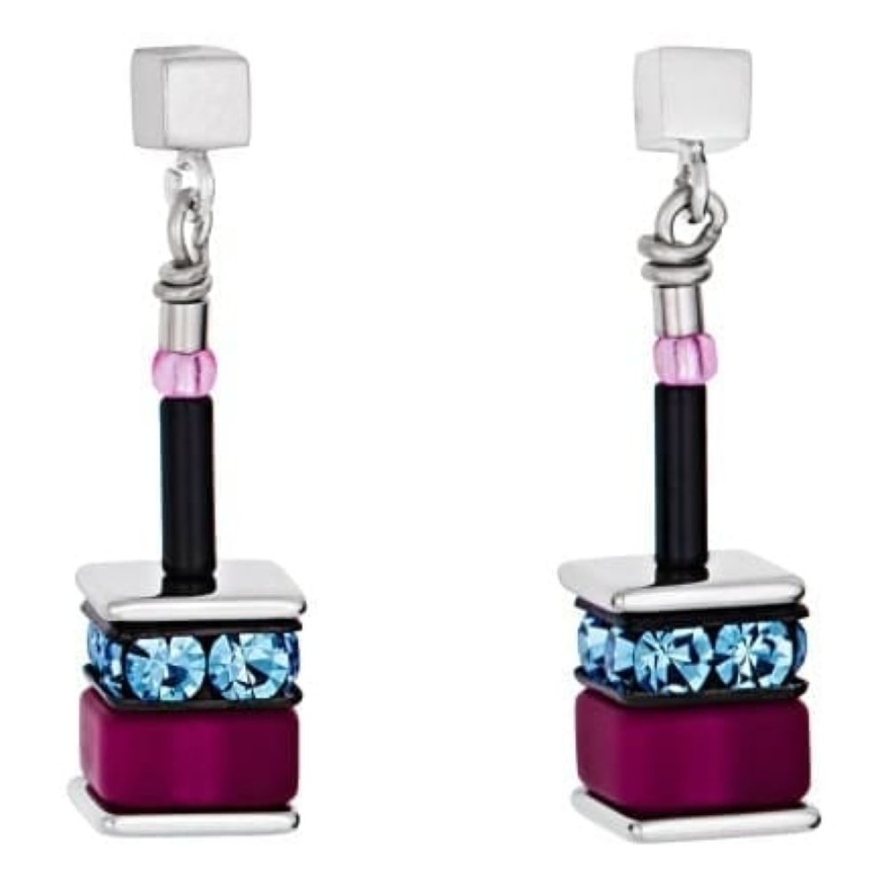 Ladies' Geo Cube Earrings Multicolour Romantic