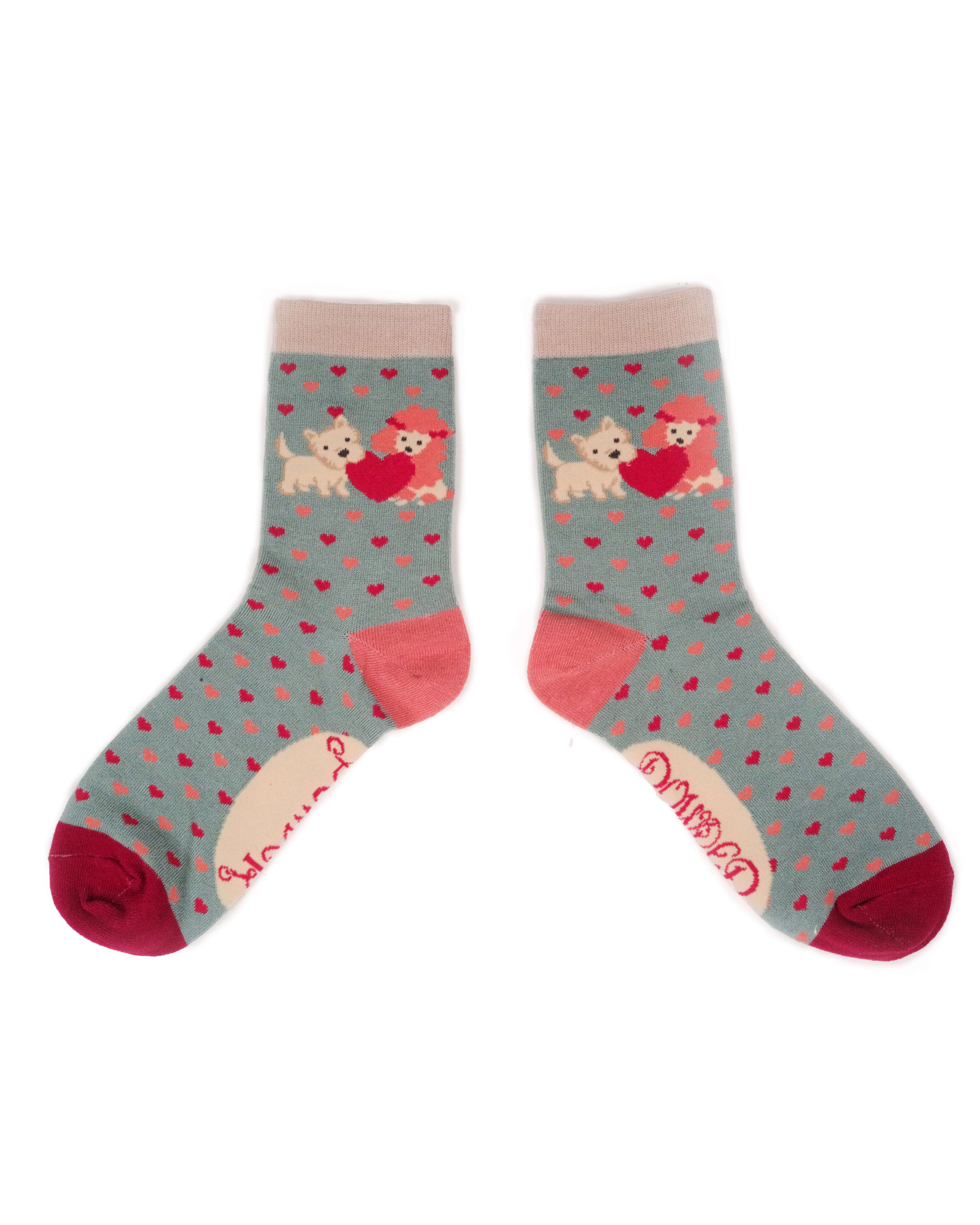 Ladies Ankle Socks Puppy Love