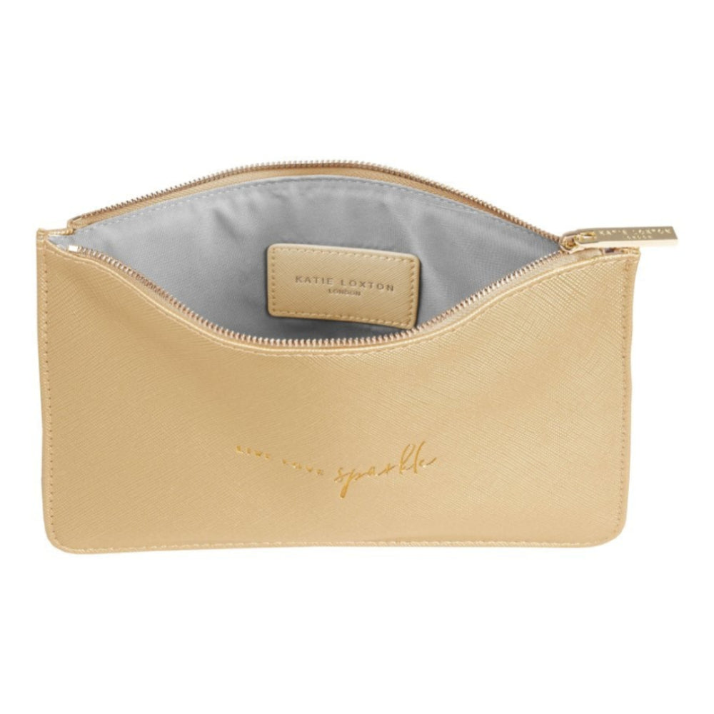 PETITE PERFECT POUCH ��������� LIVE LOVE SPARKLE - Metallic Gold - 11.5x17.4cm