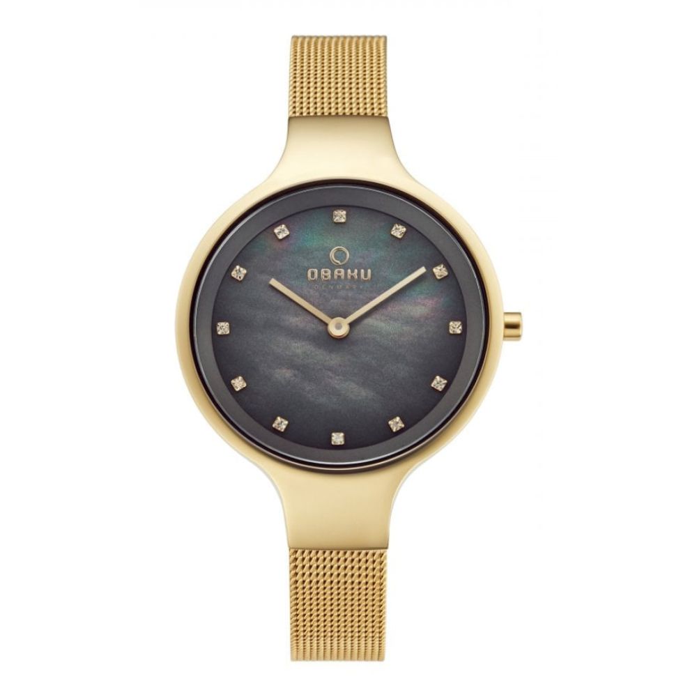SKY - DUSK Grey MOP Dial & Gold Tone Mesh Strap Ladies Watch