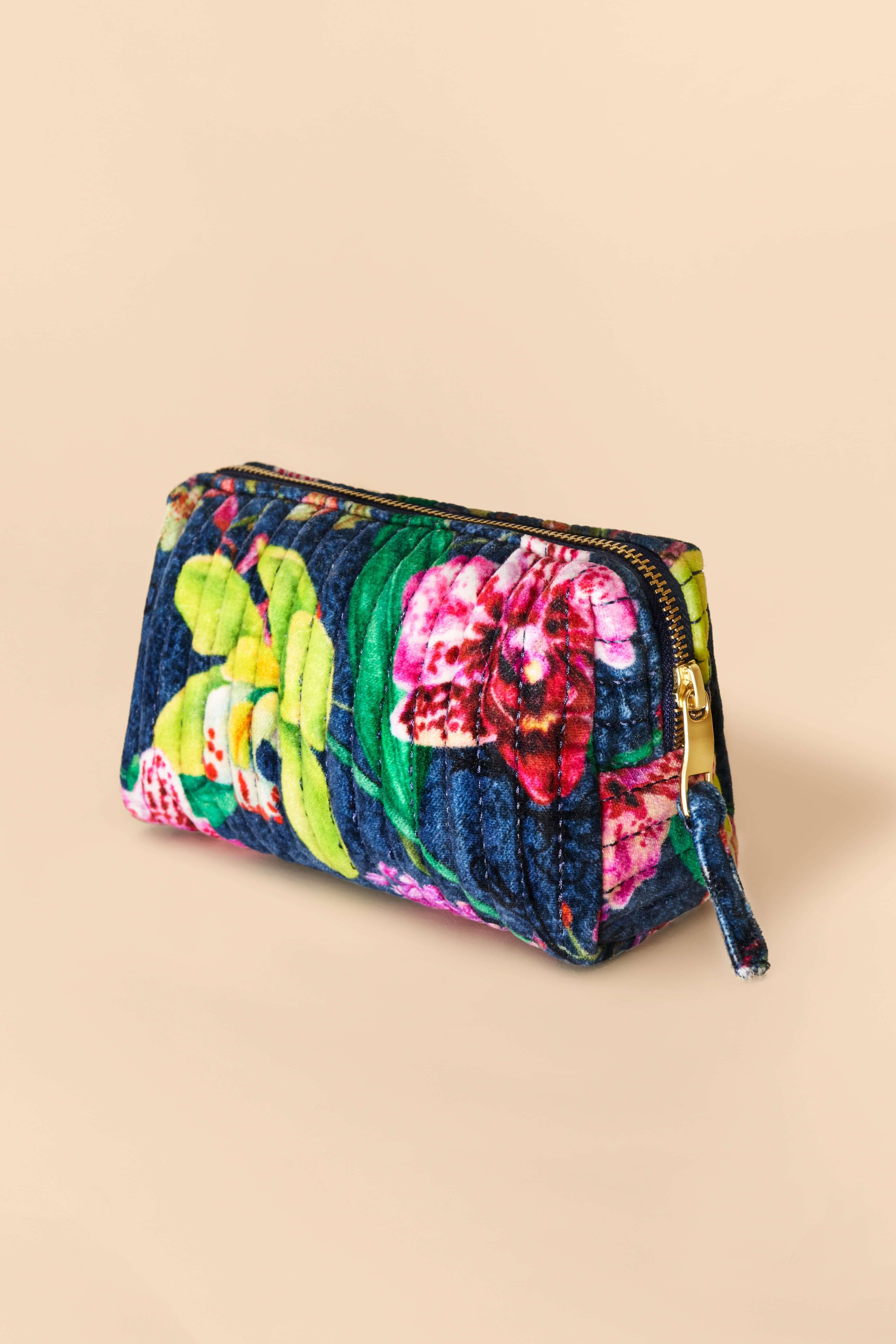 Small Quilted Vanity Bag - Exotic Evening, Ink