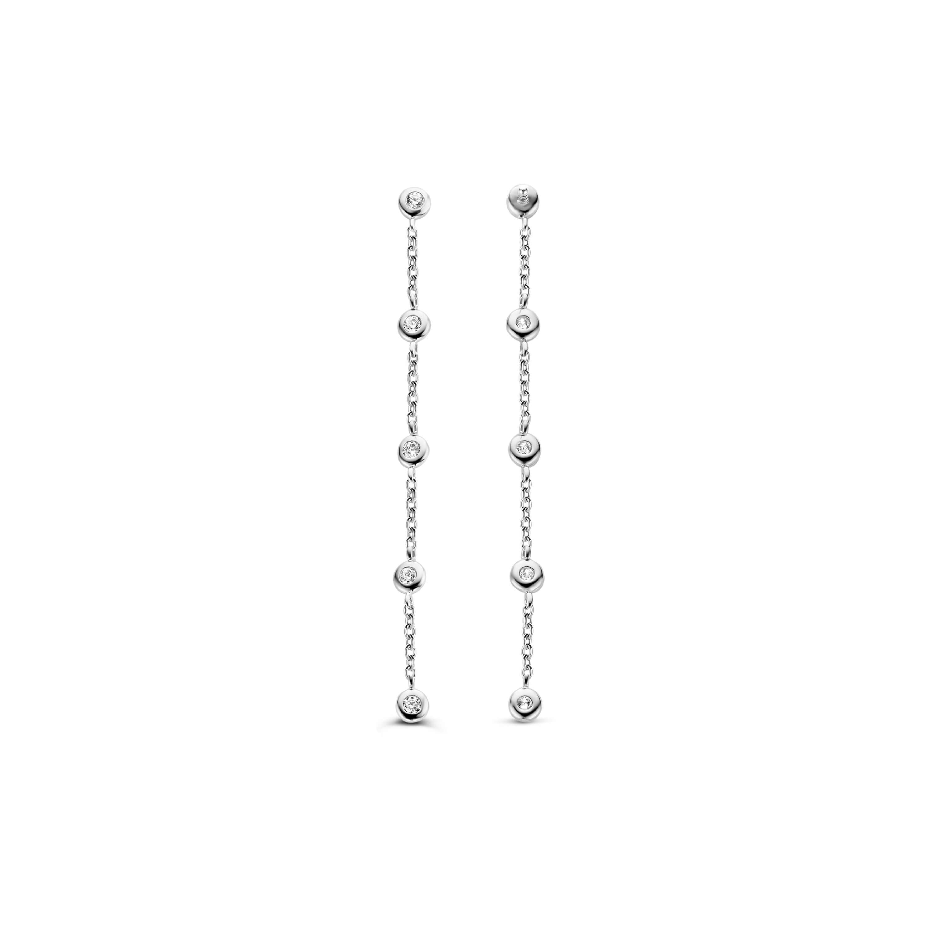 Silver CZ Drop Earrings