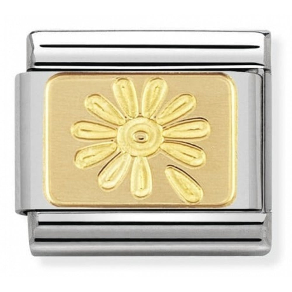 Classic Rainbow Flower In Stainless Steel With 18k Gold Charm