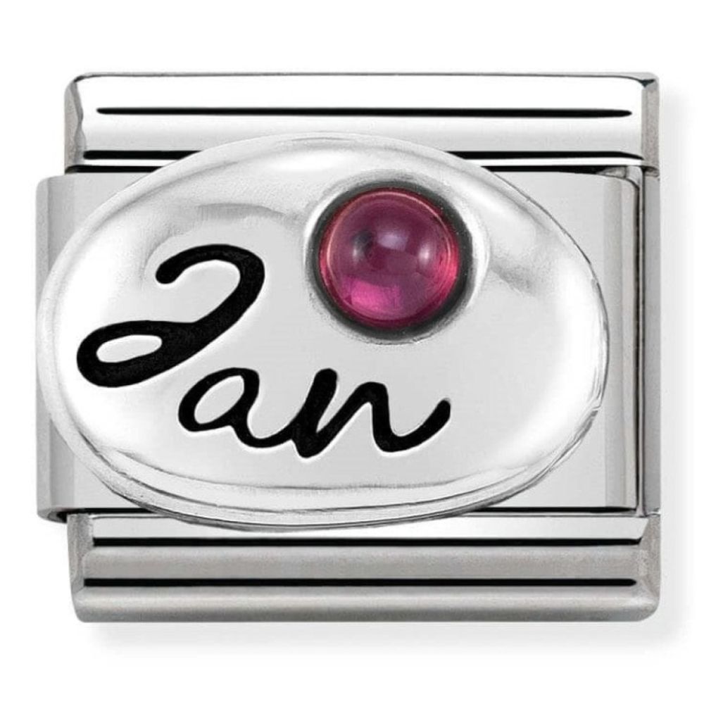 Composable Classic Steel & 925 Silver January Garnet Charm