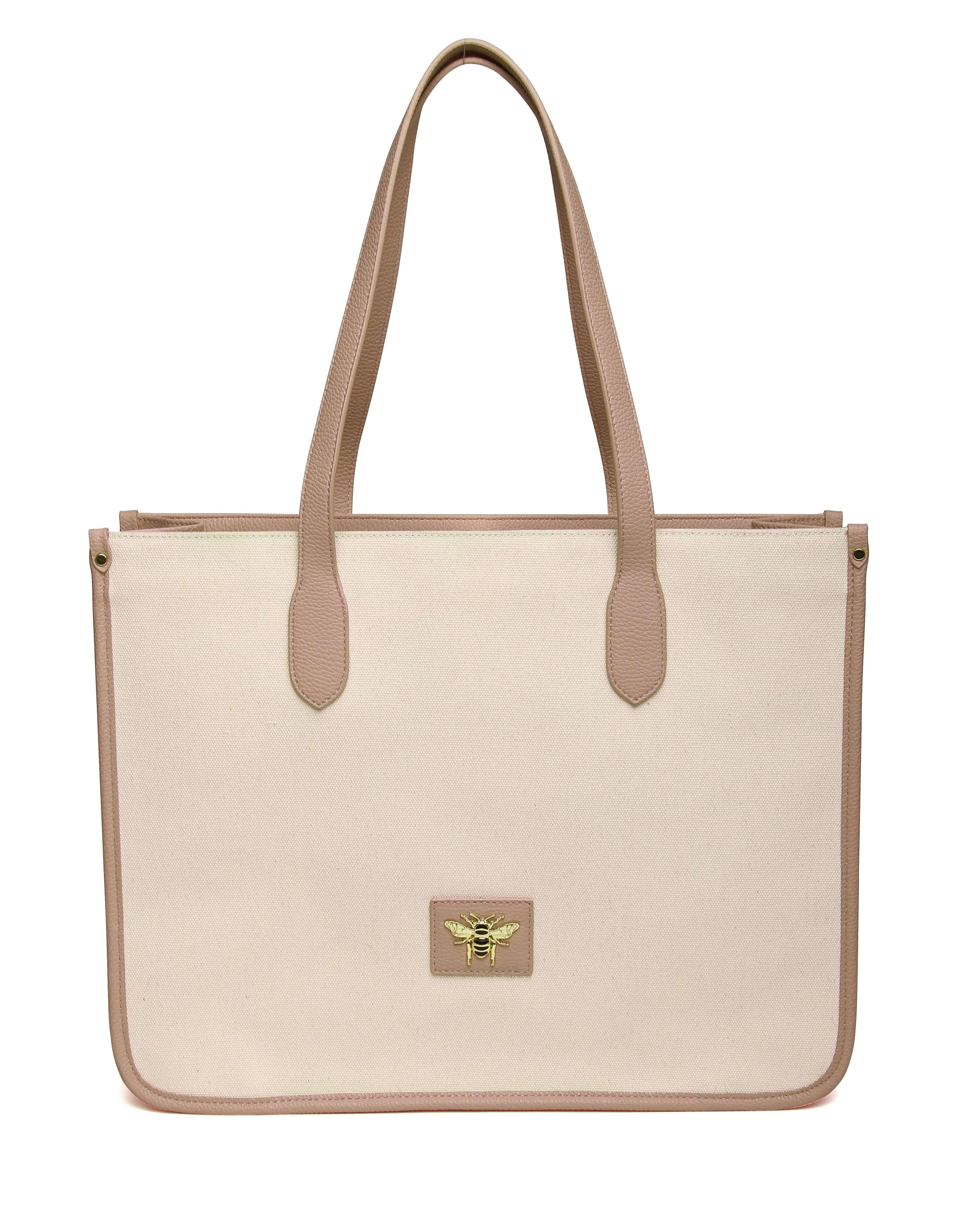 Kingston Canvas Tote Bag In Stone