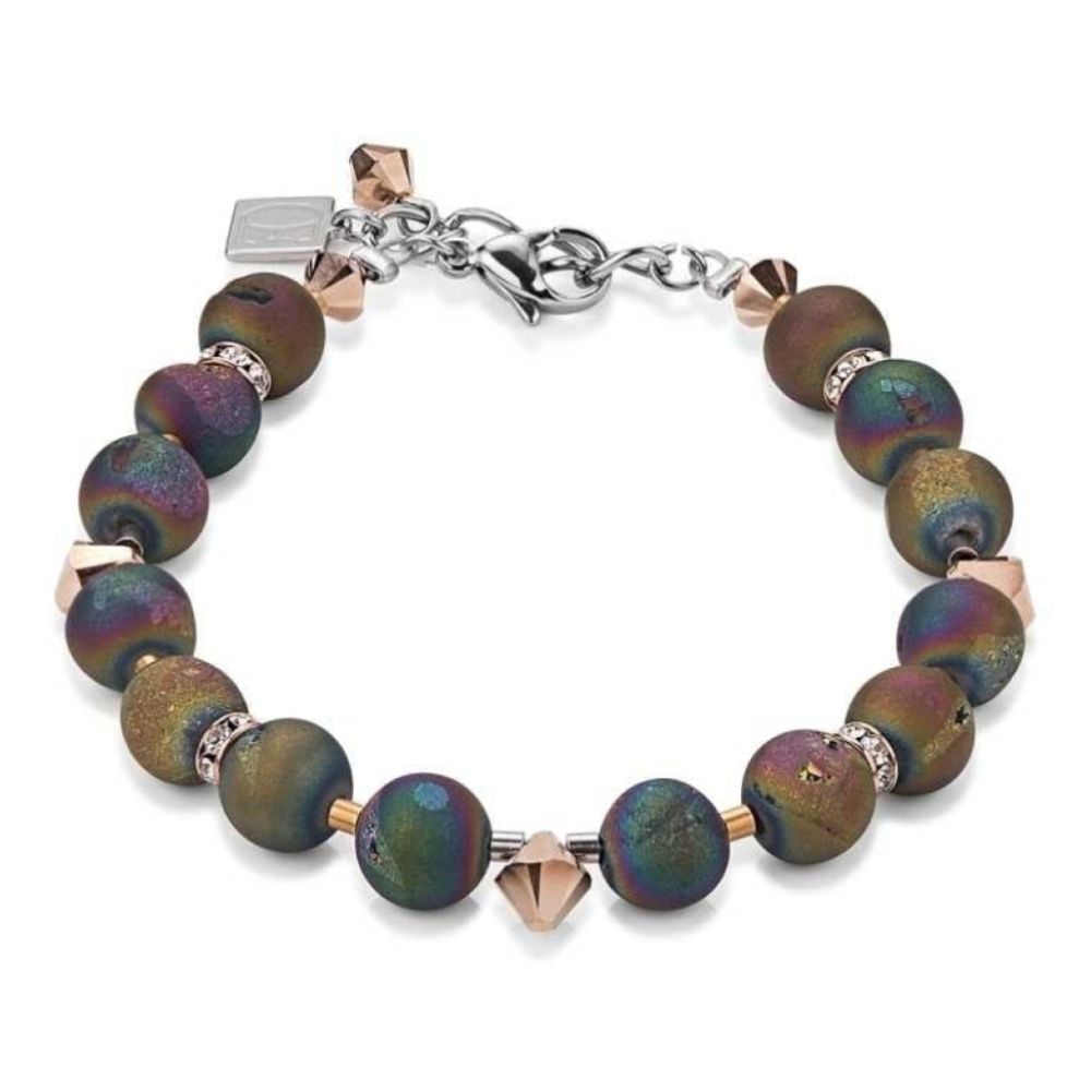 Swarovski Crystal And Multicolour Agate Bracelet
