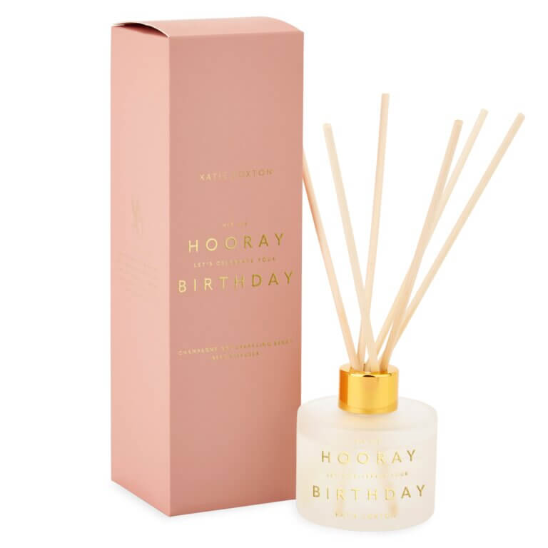 Sentiment Reed Diffuser | Hip Hip Hooray Let's Celebrate Your Birthday | Champagne And Sparkling Berry
