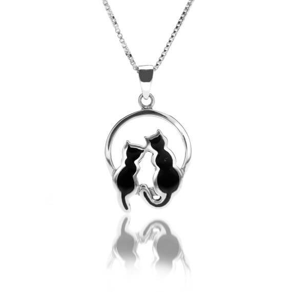 Moonlight Cat Pendant With Chain