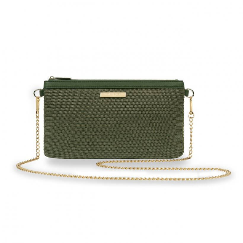 Straw Crossbody Bag | Khaki
