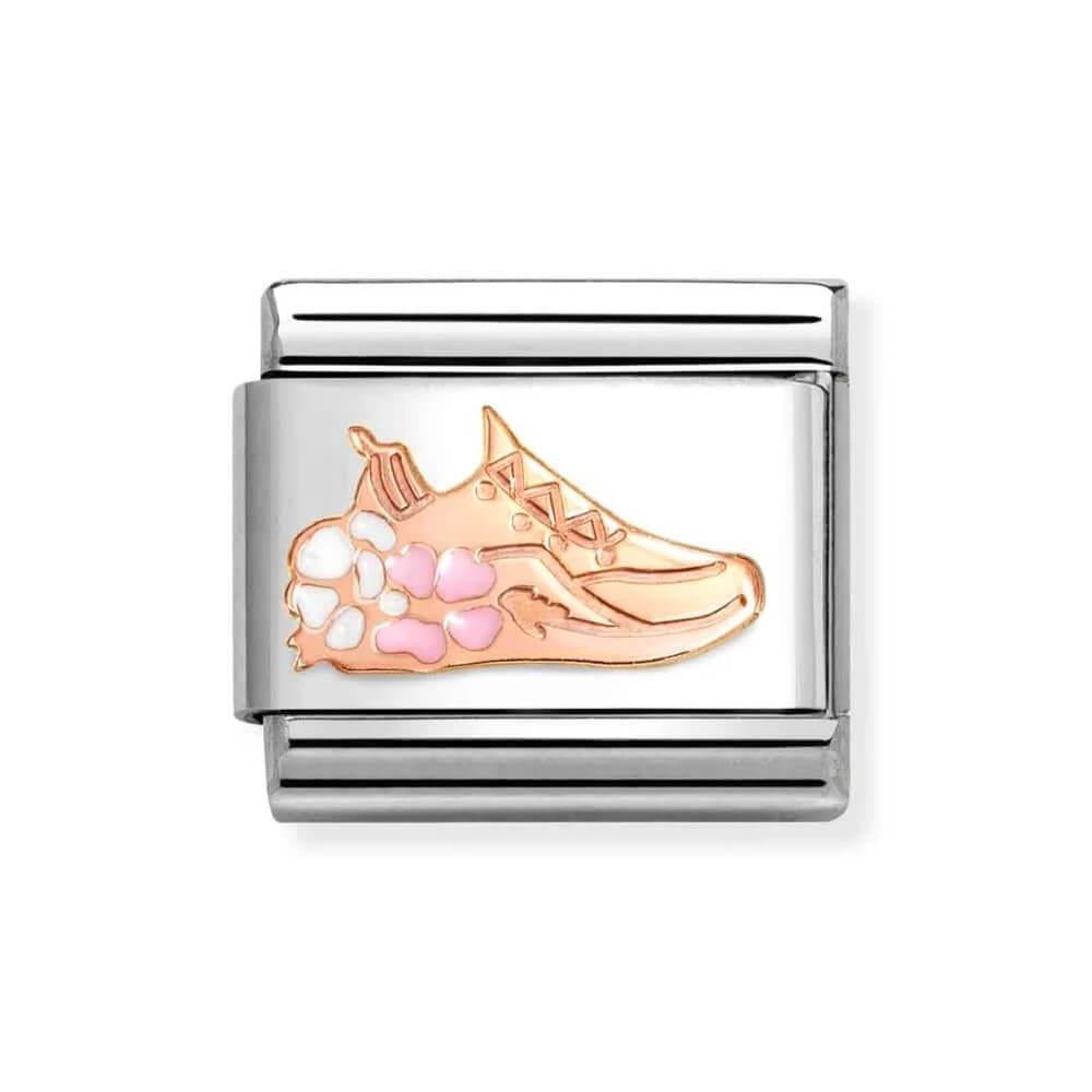 Composable Classic Gym Shoe With Flower Link In 9K RG & Enamel