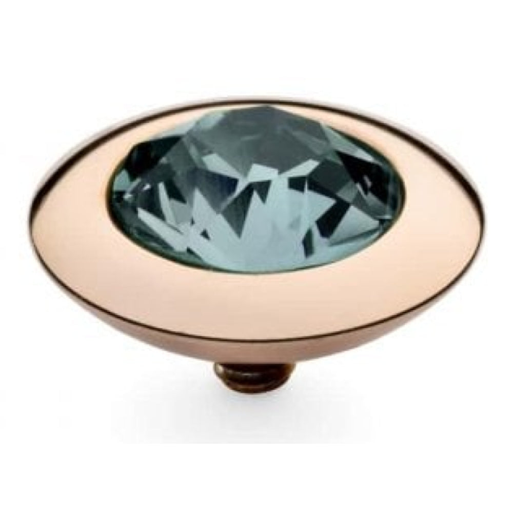 Famosa Rose Gold 13mm Tondo Ring Top Indian Sapphire