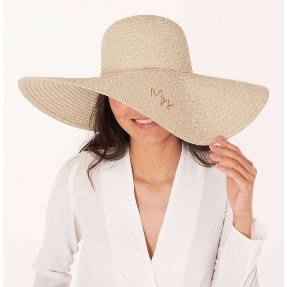 Bridal Straw Hat | Mrs | Natural | 14cm X 49cm