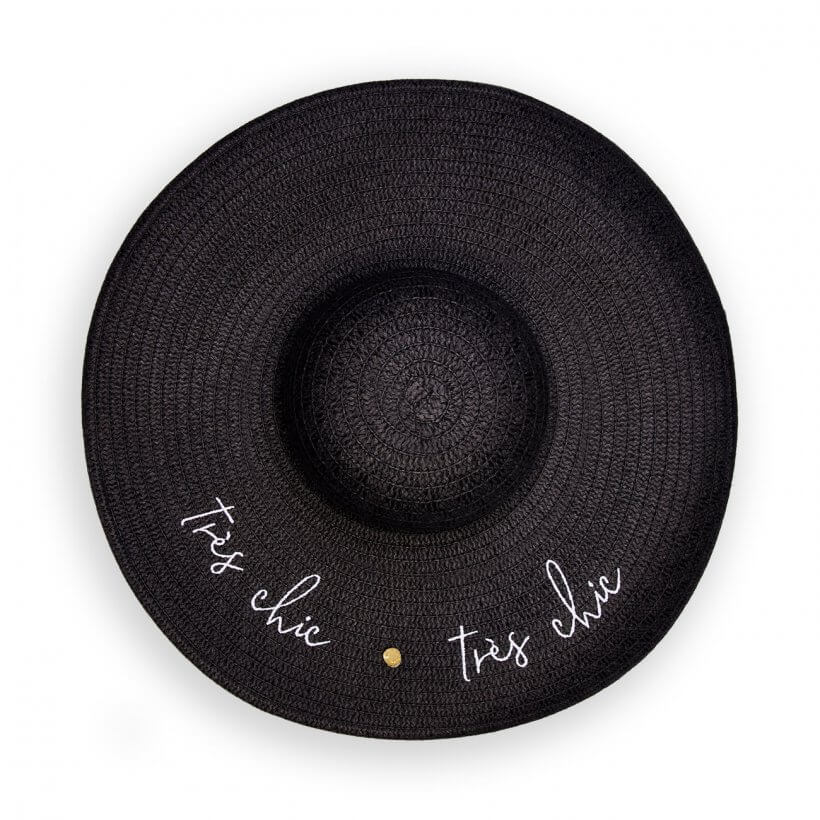 Straw Hat | Tres Chic | Black
