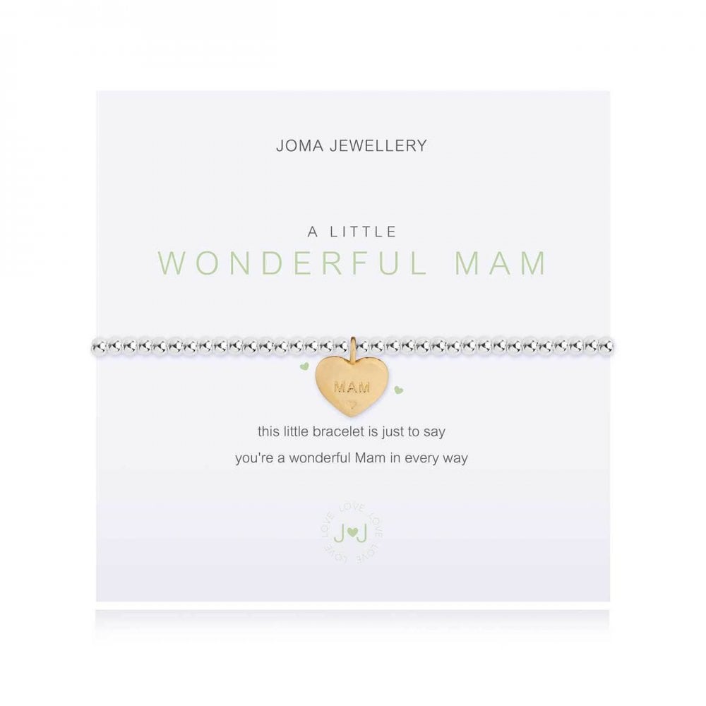 A Little | Wonderful Mam (Irish) | Silver And Yellow Gold | Bracelet | 17.5cm Stretch
