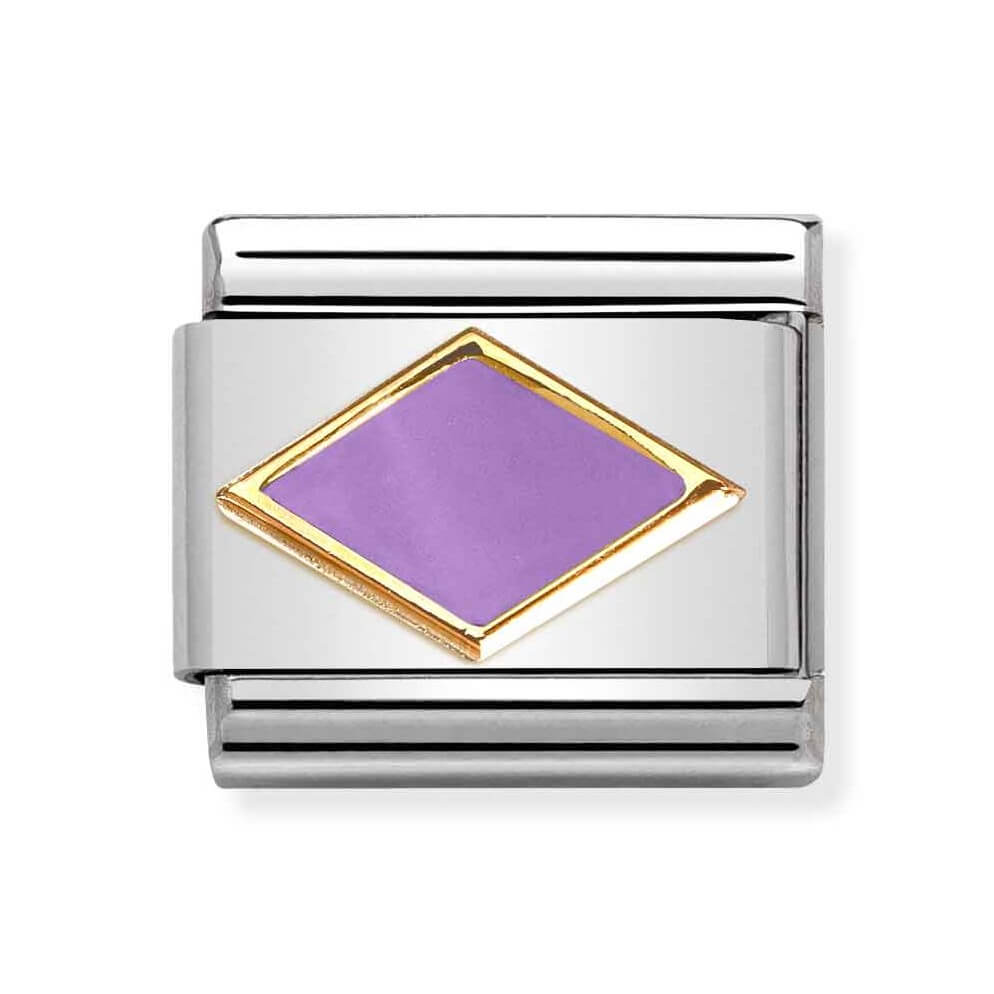 Classic Link In 18K Gold With Lilac Rhombus Symbol