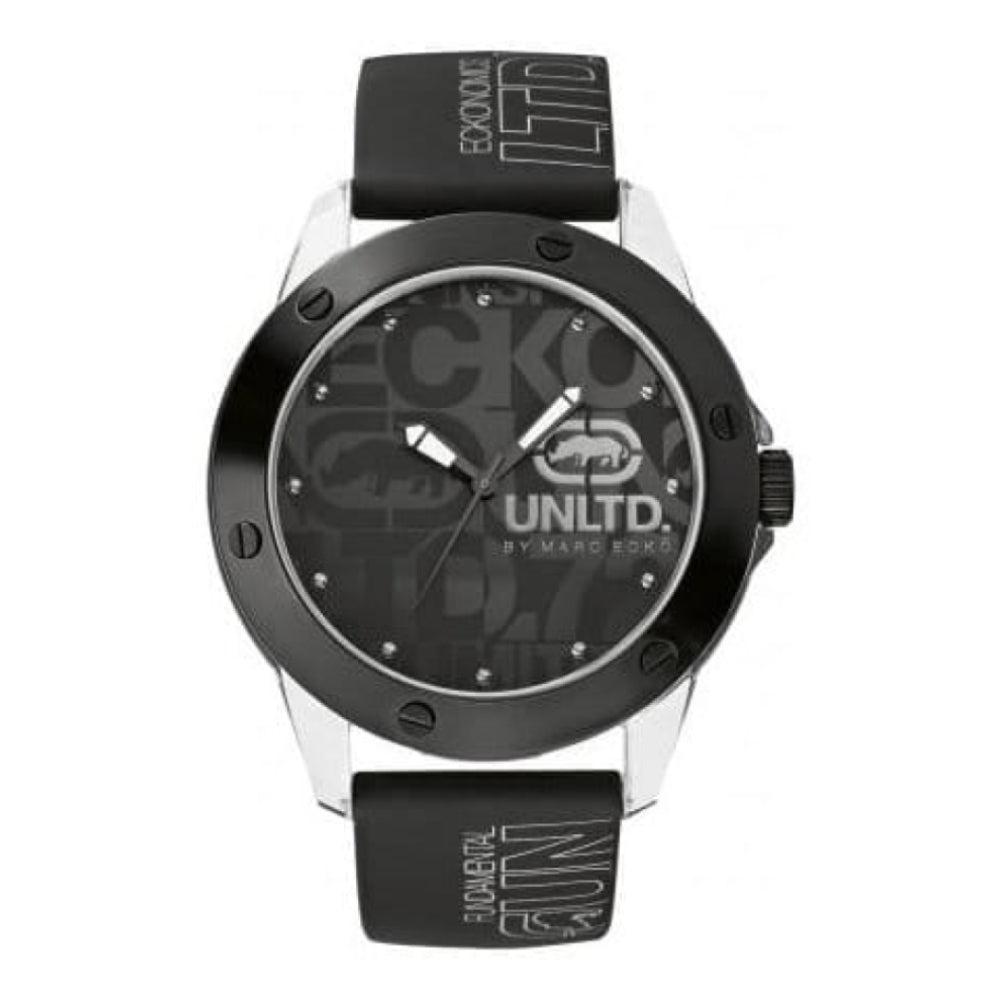 Gents The Tran Black Silicone Strap Watch