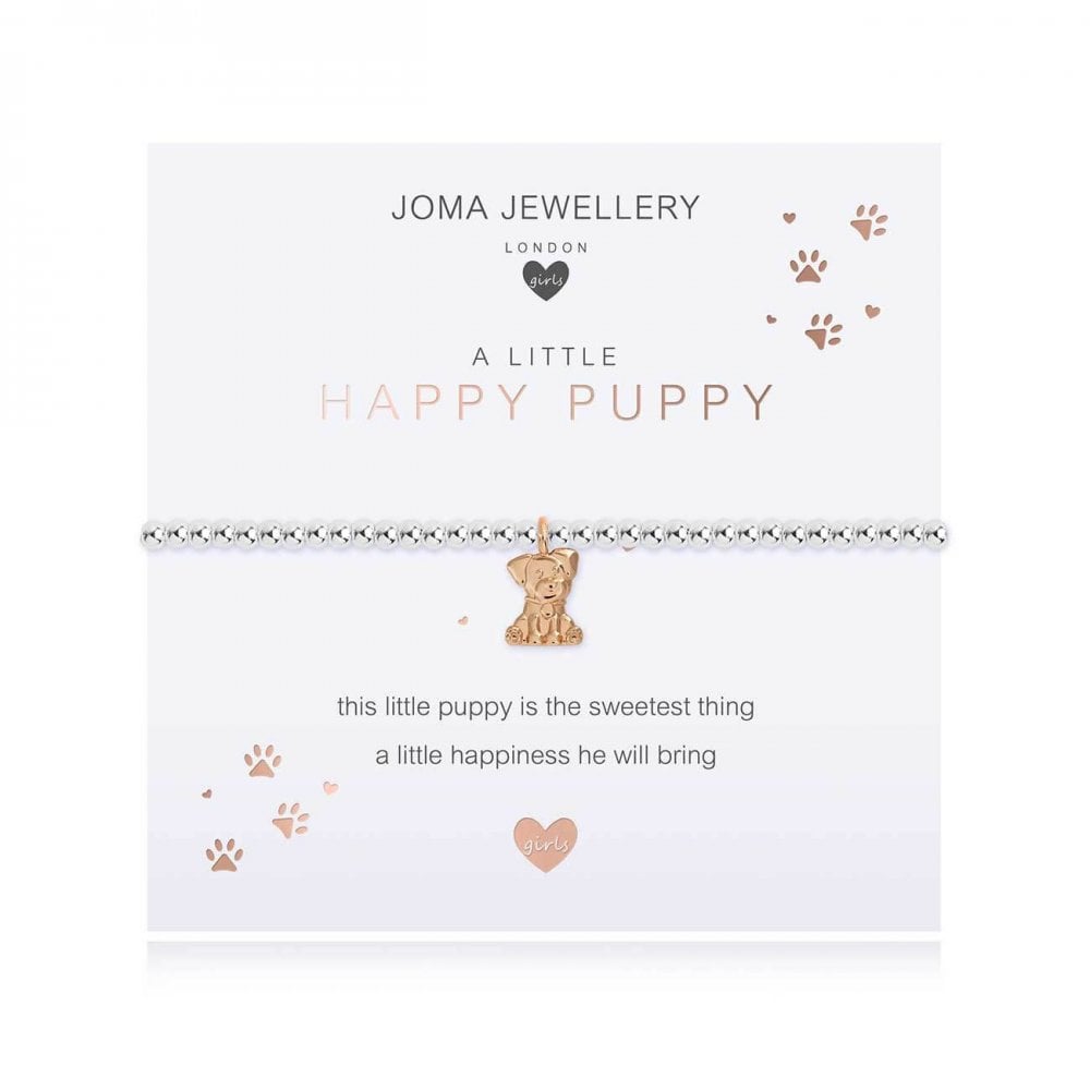 Children's A Little | Happy Puppy | Silver | Bracelet | 15.5cm Stretch