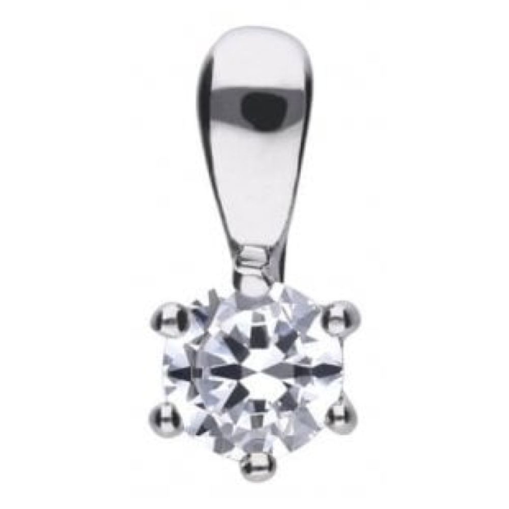 Claw Set 0.25ct Solitaire Pendant Necklace