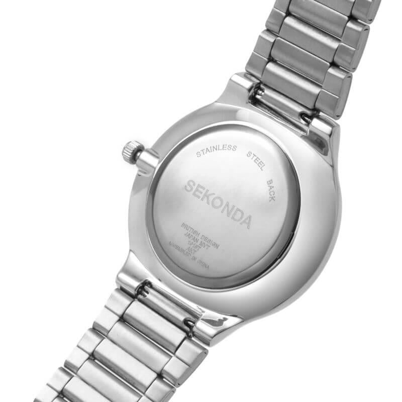 Silver Case with Silver White Dial & Stainless Steel Bracelet Men's Watch