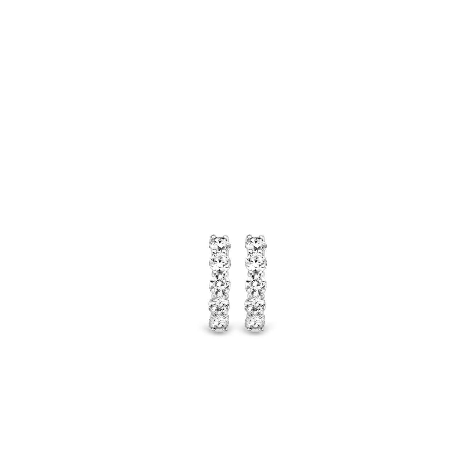 Silver Plated CZ Small Hoop Earrings