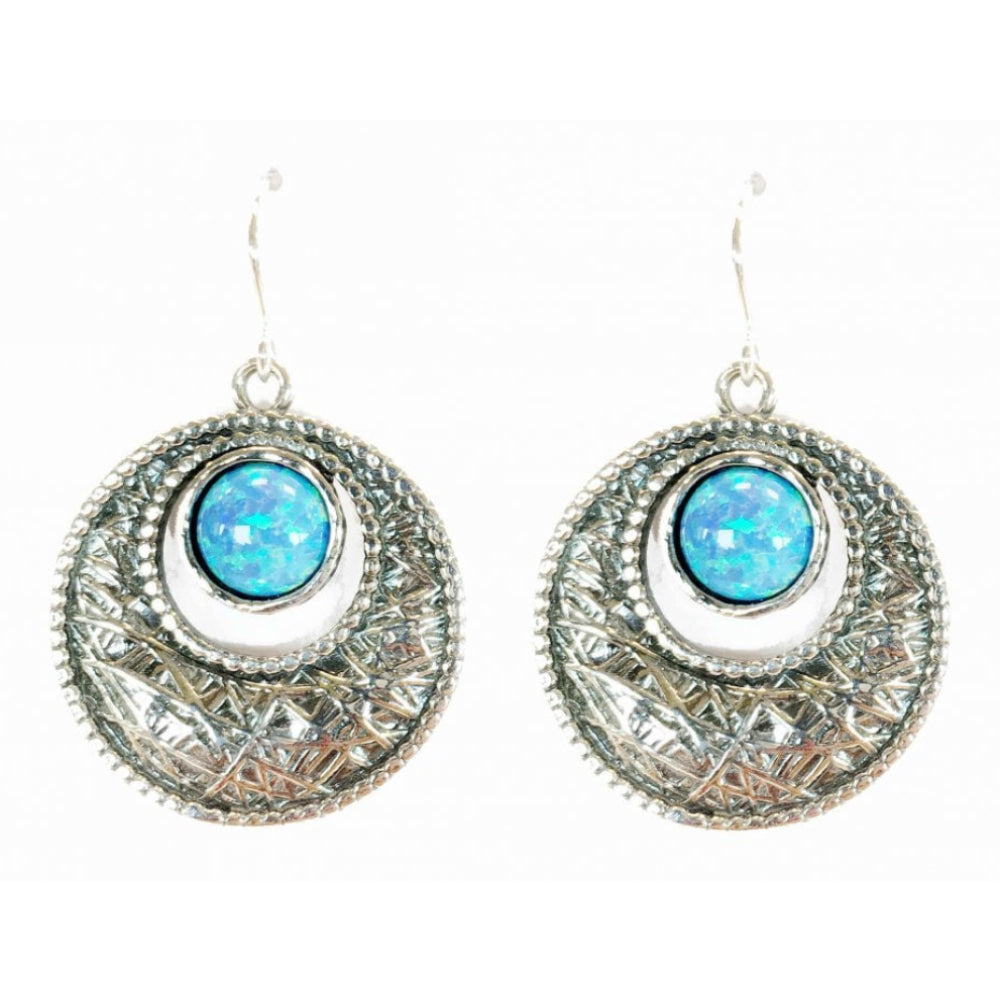 Statement Earrings Hooks With Opal