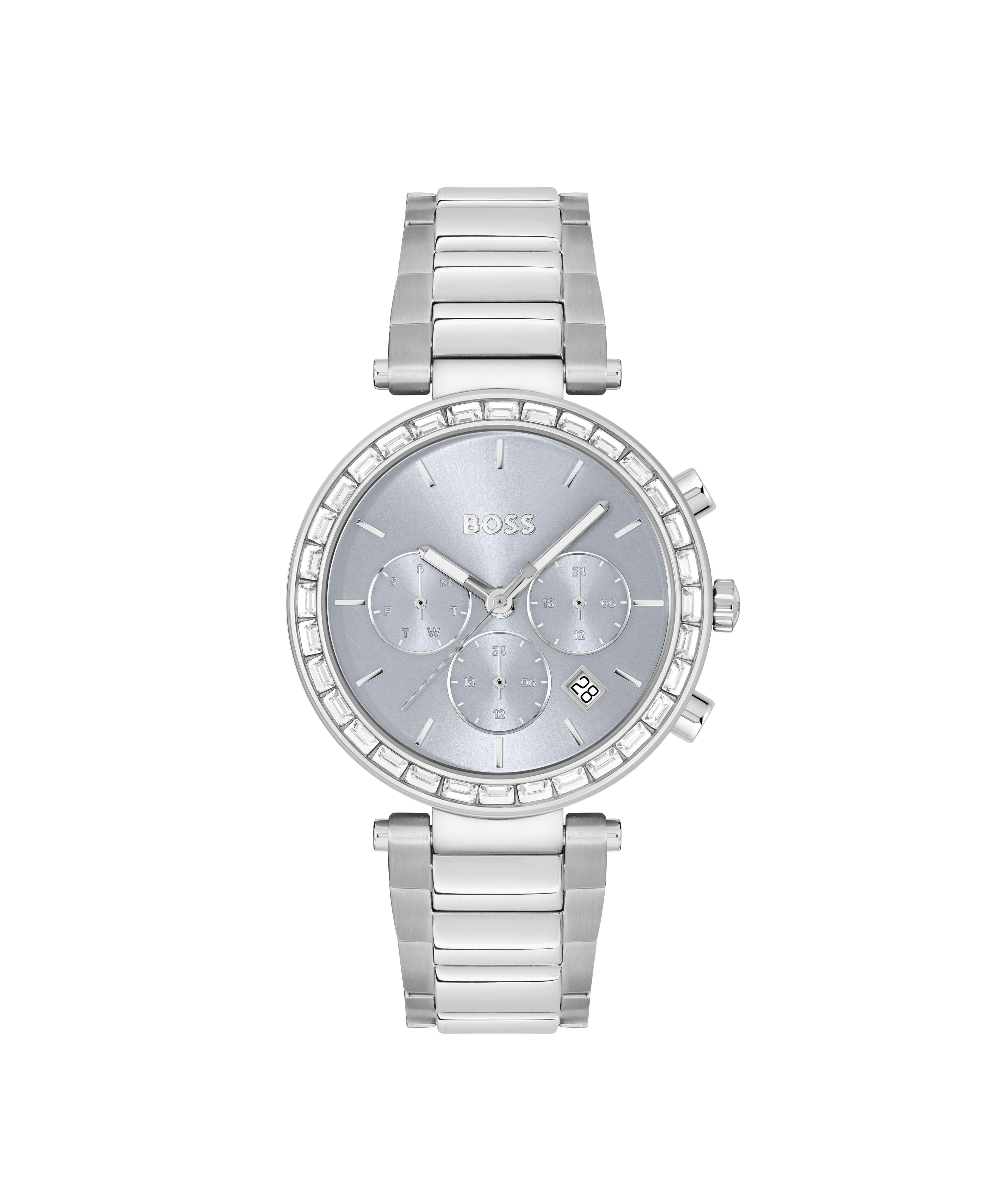 Andra Stainless Steel Crystal Set Dial Ladies Watch