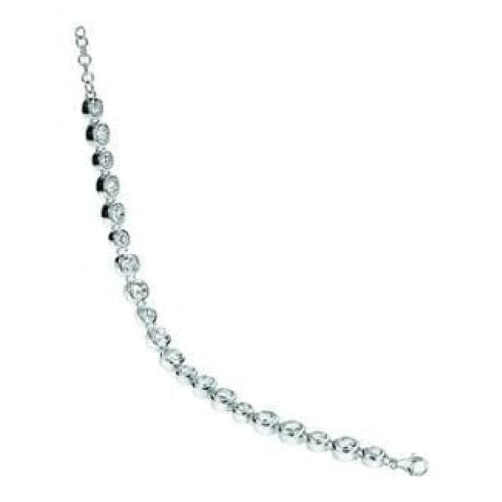 Ladies Sterling Silver And Crystal Bracelet