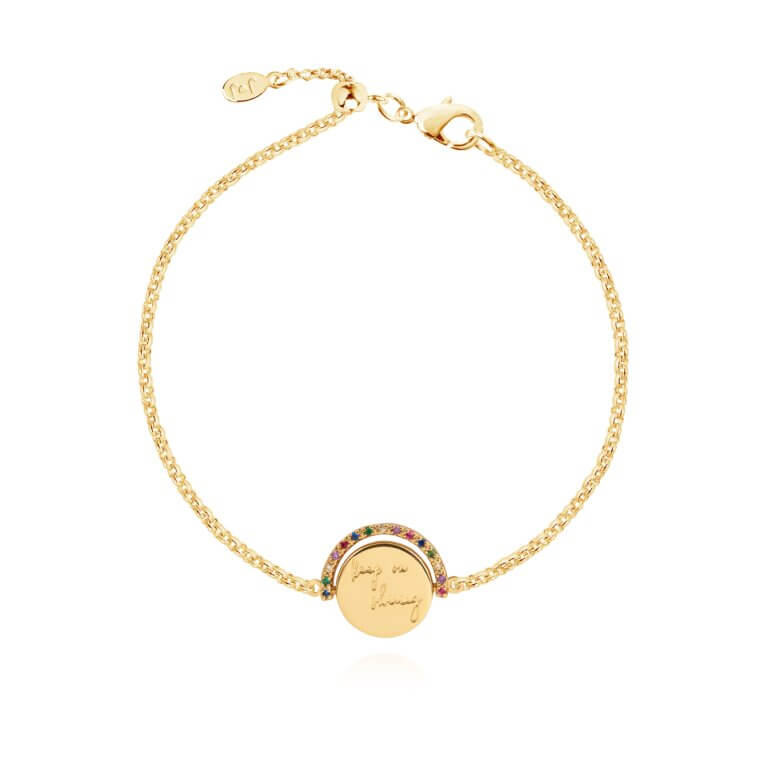 Positivity Pendants | Keep On Shining | Gold | Bracelet | 19cm Adjustable