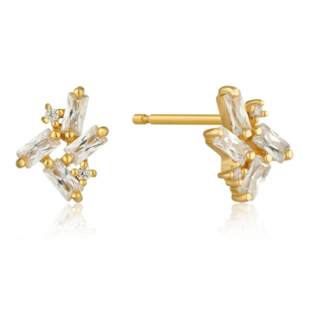 Cluster Stud Earrings Gold